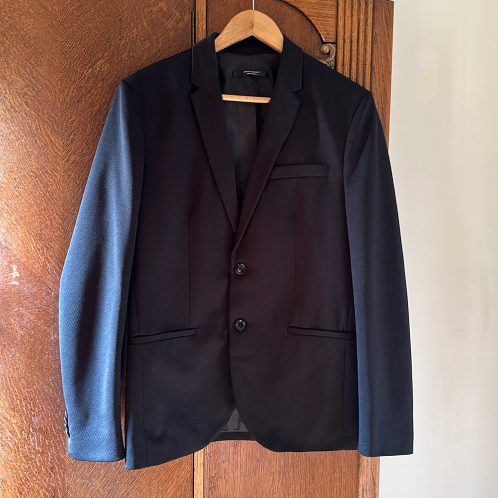 Zara Essentials Daily Outfit Black Mens Stretch Blazer Size Medium